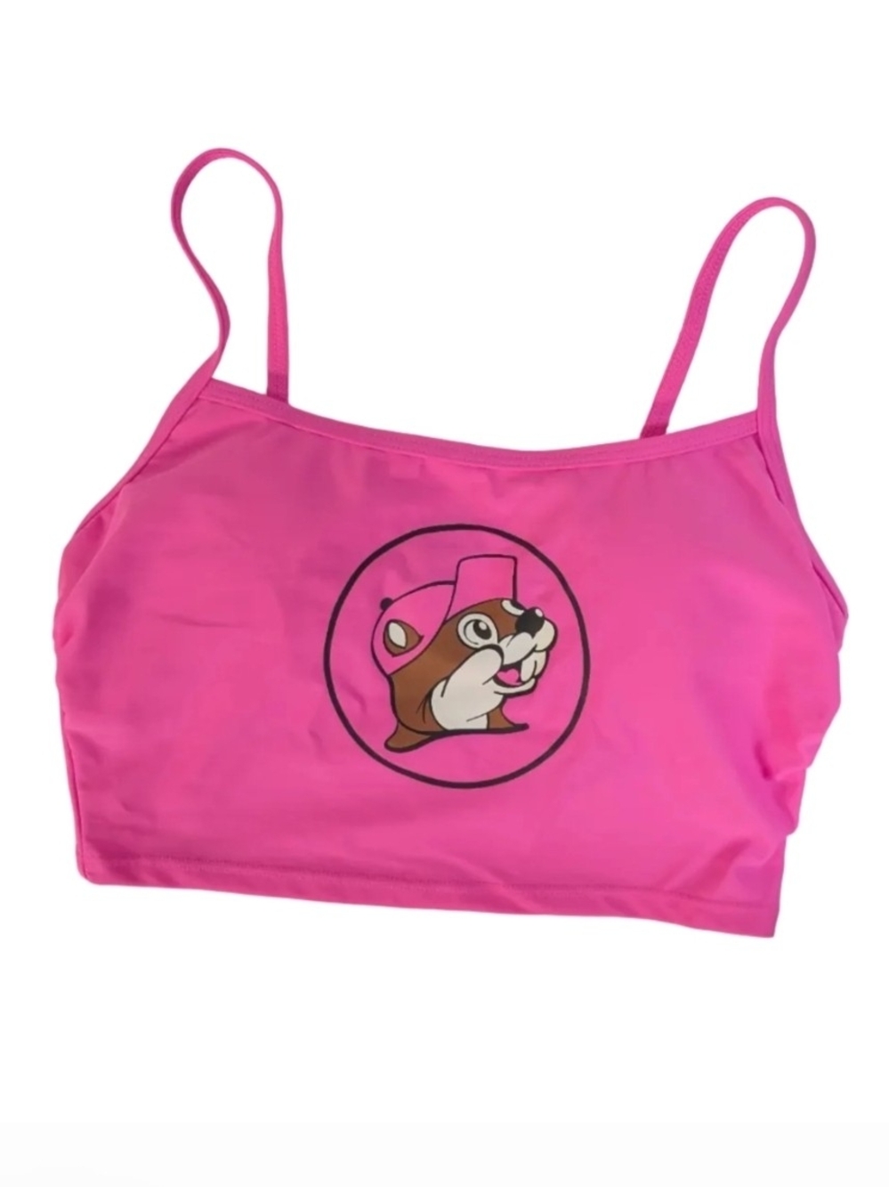 Buc-ee's Women's Pink Logo Swim Top.